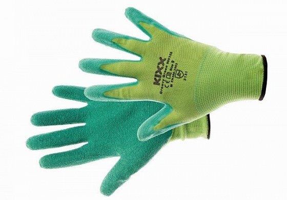 CERVA - GROOVY GREEN rukavice nylon. latex. zelená - velikost 7